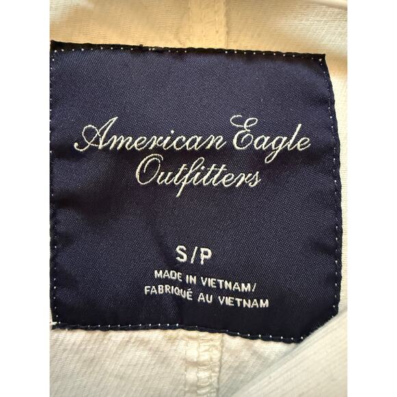 American Eagle Vintage 2012 White Moto Jacket Women’s Small Denim Biker Style - Picture 8 of 9